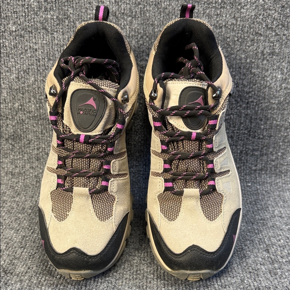 Pacific Mountain Boulder Waterproof Beige, Gray and Pink Hiking Boots Size 8